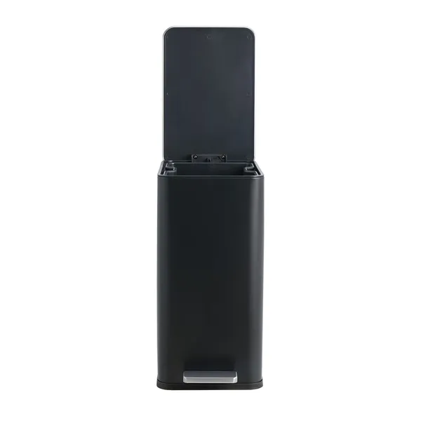 10L/2.6 Gallon Rectangular Step Trash Can, Stainless Steel Garbage Can with Foot Pedal, Removable Inner Bucket with Grip Groove and Side Handle for Kitchen Bathroom Office, Black - Image 7