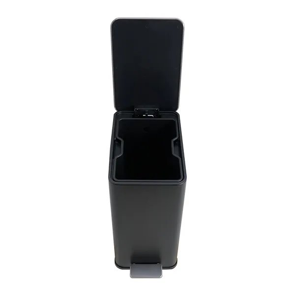 10L/2.6 Gallon Rectangular Step Trash Can, Stainless Steel Garbage Can with Foot Pedal, Removable Inner Bucket with Grip Groove and Side Handle for Kitchen Bathroom Office, Black - Image 8