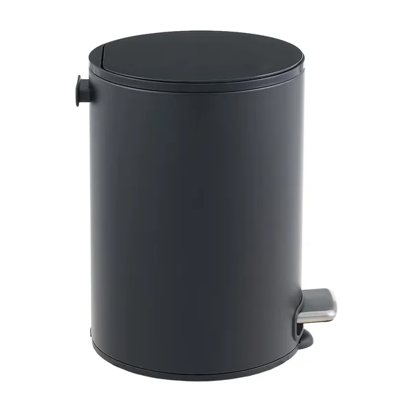 5L/1.32 Gallon Round Step Trash Can, Small Stainless Steel Bathroom Garbage Can with Foot Pedal and Removable Inner Bucket for Bathroom, Bedroom, Office, Black - Image 7