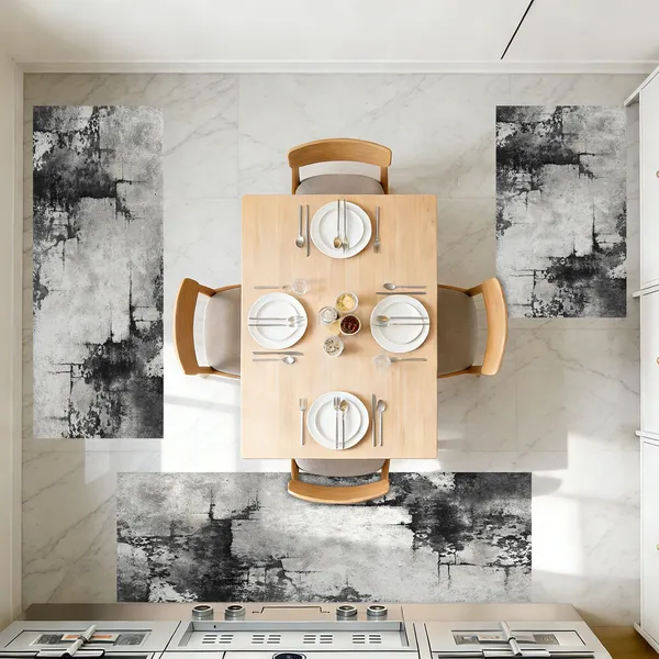 Three-piece kitchen rug set, non-slip and washable, abstract pattern kitchen hallway rug, soft and comfortable, suitable for sinks, floors, entrances, hallways and bathrooms. - Image 24