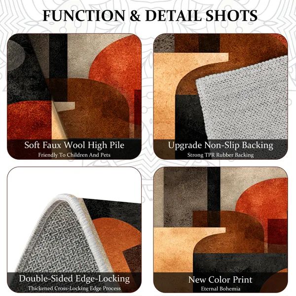 Three-piece kitchen rug set, non-slip and washable, abstract pattern kitchen hallway rug, soft and comfortable, suitable for sinks, floors, entrances, hallways and bathrooms. - Image 55