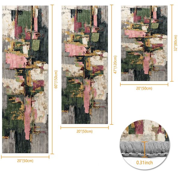 Three-piece kitchen rug set, non-slip and washable, abstract pattern kitchen hallway rug, soft and comfortable, suitable for sinks, floors, entrances, hallways and bathrooms. - Image 77