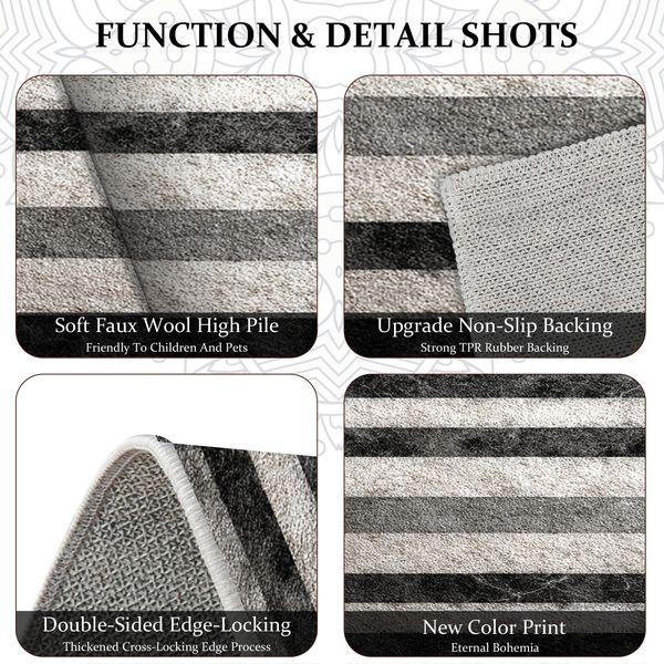 Three-piece kitchen rug set, non-slip and washable, abstract pattern kitchen hallway rug, soft and comfortable, suitable for sinks, floors, entrances, hallways and bathrooms. - Image 104