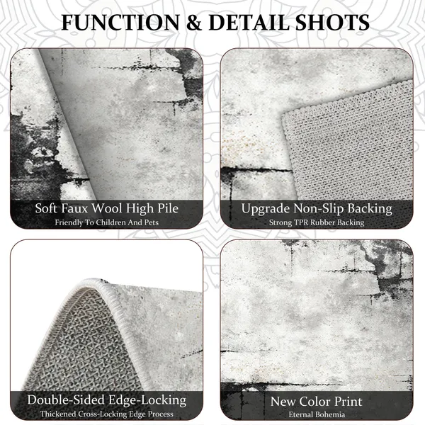 Three-piece kitchen rug set, non-slip and washable, abstract pattern kitchen hallway rug, soft and comfortable, suitable for sinks, floors, entrances, hallways and bathrooms. - Image 19