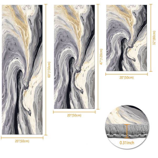 Three-piece kitchen rug set, non-slip and washable, abstract pattern kitchen hallway rug, soft and comfortable, suitable for sinks, floors, entrances, hallways and bathrooms. - Image 137