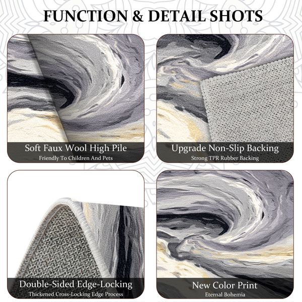 Three-piece kitchen rug set, non-slip and washable, abstract pattern kitchen hallway rug, soft and comfortable, suitable for sinks, floors, entrances, hallways and bathrooms. - Image 140